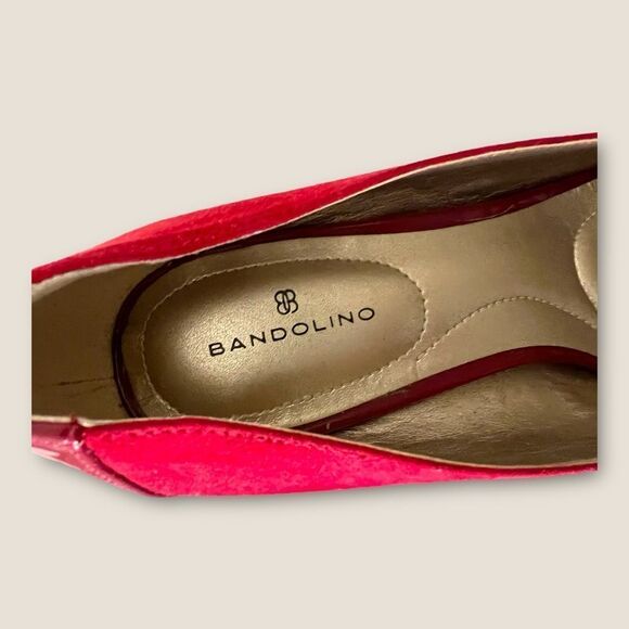 Red open toes heels faux suede size 7 - Picture 6 of 8